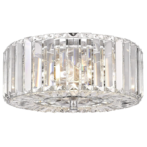 pasentel 11.8" Crystal Round Flush Mount Modern Close to Ceiling Light Fixture, Chrome Ceiling Lights 2Light Hallway Light Fixtures, Crystal Ceiling Lamp for Kitchen Bathroom Entryway, XDD0072CH