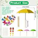 3 pack Plants Umbrellas for Outdoor Plants, Garden Small Umbrellas for Potted Plants & Garden Beds Provide Sun Shade and Rain Protection with 12 Butterflies and 8 Insect Accessories