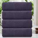 4 Piece Large Bath Towel Set 35"x70" Purple Extra Large Bath Sheets Oversized Jumbo Towels 600GSM Soft Highly Absorbent Quick Dry Beach Chair Towels Woven Towel for Bathroom Hotel and Spa