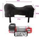 Winch Cover, Heavy Duty Waterproof Universal Winch Protection Cover, Ideal for Electric Winches 8500-13500 lbs, Sunproof UV Resistant Tear Resistant Durable, Indoor/Outdoor (Black)