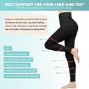 Compression Pantyhose for Women, 20-30 mmHg Footless Medical Compression Stockings, Waist High Opaque Graduated Support Compression Hose Tights for Edema, Varicose Veins, Swelling, Large