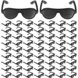 120pcs Mini Doll Sunglasses, Black Plastic Dollhouse Accessories for DIY Decoration, Kids Play House Toys, for Doll Dress-up and Parent-Child Interaction, 1.18 X 1.02 X 0.39 Inches