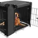 Durable Dog Crate Cover Double Door for Large pet Cover Kennel Covers Universal Fit for 36 inches Wire Dog Crate (36 Inch (36" L x 23" W x 25" H))-Black