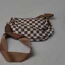 Black and White Checkered Crossbody Bag Bum Bag for Women,Spacious Checkered Purse Fanny Packs Belt Bag