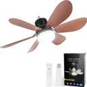 Socket Fan Light, Light Bulb Fan 20.5IN Dimmable, Screw in Socket Fan Ceiling Fan with Light for Garage, Kitchen, Basement (Wood Grain)