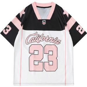 Verdusa Men's Leopard Print Short Sleeve Jersey Tshirt Color Block Loose Athletic Tee Top (S)