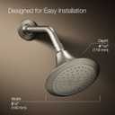 KOHLER 10282-AK-BN Fort Single-function showerhead, 2.5 GPM, Corrosion Resistant Finish, Vibrant Brushed Nickel