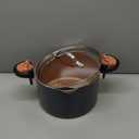 Gotham Steel 5 Quart Stock Pot Multipurpose Pasta Pot with Strainer Lid & Twist and Lock Handles, Nonstick Ceramic Surface Makes for Effortless Cleanup with Tempered Glass Lid, Dishwasher Safe (Graphite)