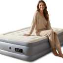Twin Air Mattress with Built-in Pump, 2 Min Fast Inflation, 16" Raised Height, Supports up to 650 lbs, for Camping, Home Use, Guests, Portable TravelSingle Air Mattress