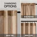 MIULEE Brown Linen Curtains 72 Inch Length for Bedroom Living Room, Soft Thick Linen Textured Window Drapes Semi Sheer Light Filtering Back Tab Rod Pocket Burlap Look Farmhouse Decor, 2 Panels