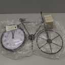 Bicycle Table Clock  Cute Decorative Black Metal Tabletop Analog Clocks  Unique Retro Mantel, Desk, Shelf Decor for Living Room, Kitchen, Bathroom or Office - Cool Bike Clock