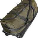 110L Expandable to 140L 32 Foldable Oxford Soft-Sided Rolling Duffle Bag with 2 Heavy-Duty Wheels,3 Large Compartments,Adjustable Shoulder Strap and Attached Organizer Pouch,Green