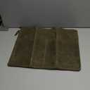 XL Water Resistant Zipper Document Holder, Fits Manila Folder, Rustic Extra Large Waxed Canvas Pouch Full Grain Leather, Inner Pockets, Carabiner, Hold Books, A4 Handouts, Travel Accessories. Olive.