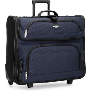 Travel Select Amsterdam Business Rolling Garment Bag, Softside Expandable Rolling 2-Wheeled Suit Carrier, Navy, One Size