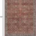 9X12 Washable Area Rug for Living Room, Vintage Boho Non-Slip, Red Brown