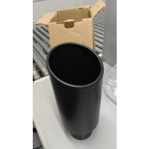 Universal 4" Inlet/6" Outlet Black Stainless Steel Bolt-On Angled Exhaust Tip