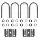 Tow-max Soaring Trailer U Bolt Kit for 5200-7000lbs Capacity 3"" Round Trailer Axle with 2 Mounting Plates & 8 Hex Nut Sets (3"" Round Axle)