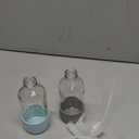 2 Pack Glass Spray Bottles 8 oz, Empty Refillable Containers with Silicone Sleeve Protection, Glass Spray Bottles for Cleaning Solutions, Hair and Plants with Adjustable Nozzles Blue&Grey