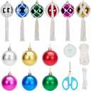 FREEBLOSS 6 Set DIY Macrame Christmas Ball Macrame Christmas Ornaments Macrame Kits for Adults Beginners Macrame Supplies for Christmas DIY Crafts Macrame Hanging Ornaments