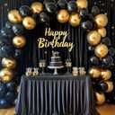 RUBFAC Black and Gold Balloons 129pcs Different Sizes Pack of 18 12 10 5 Inch, Latex Balloon Garland Arch Kit for Party Graduation Wedding Holiday Happy Birthday Decoration