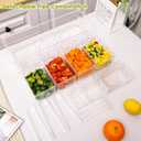 Ice Chilled Condiment Organizer with Detachable Ice Box & Hanging Side Bins  Ice Chilled Taco Bar Serving for Parties, Fruits, Salad  Includes Tongs, Spoons (BPA-Free) (4 Compartments)