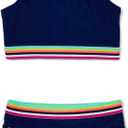 Kanu Surf Girls' Tanya UPF 50+ Beach Sport Athletic Bikini Swimsuit (14, Bobby Navy)