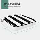 Outdoor Chair Cushions Set of 4,17"x16" Memory Foam Patio Chair Pads with Ties, Round Corner Seat Cushion for Outdoor Furniture Garden Deck,Black White