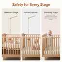 Crib Mobile Holder, HBM Wooden Mobile Arm & Hanger for Crib, Nursery Decor for Baby Girl Boy