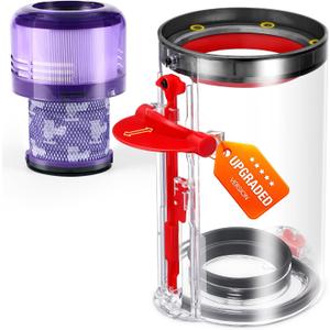 Upgraded Dust Bin Replacement Compatible with Dyson V11 V15 SV14 SV15 SV22 Vacuum Cleaner, Clear Bin Compatible with Dyson Canister Part No.970050-01/965443-01