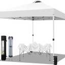 10x10 Pop Up Canopy Tent Waterproof Tent for Outdoor Party Camping Commercial Event Tent, with Wheeled Bag and 4 Sandbags (White)