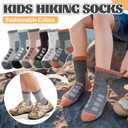 Anlisim Kids Merino Wool Hiking Socks Boys Girls Toddlers Thermal Winter Warm Boot Thick Cushion Gift Socks 6 Pairs (Brown, M)