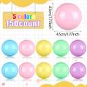 Sosation 150 Pcs 1.77 Inch Gumball Vending Machine Capsules Empty Round Plastic Containers for Prizes Party Favors (Pastel Color)