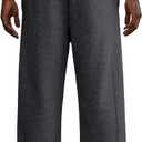 Men's Baggy Sweatpants Cotton Fleece Wide Leg Lounge Sweat Pants Drawstring Waist Jogging Pants with Pockets (Gray, M)