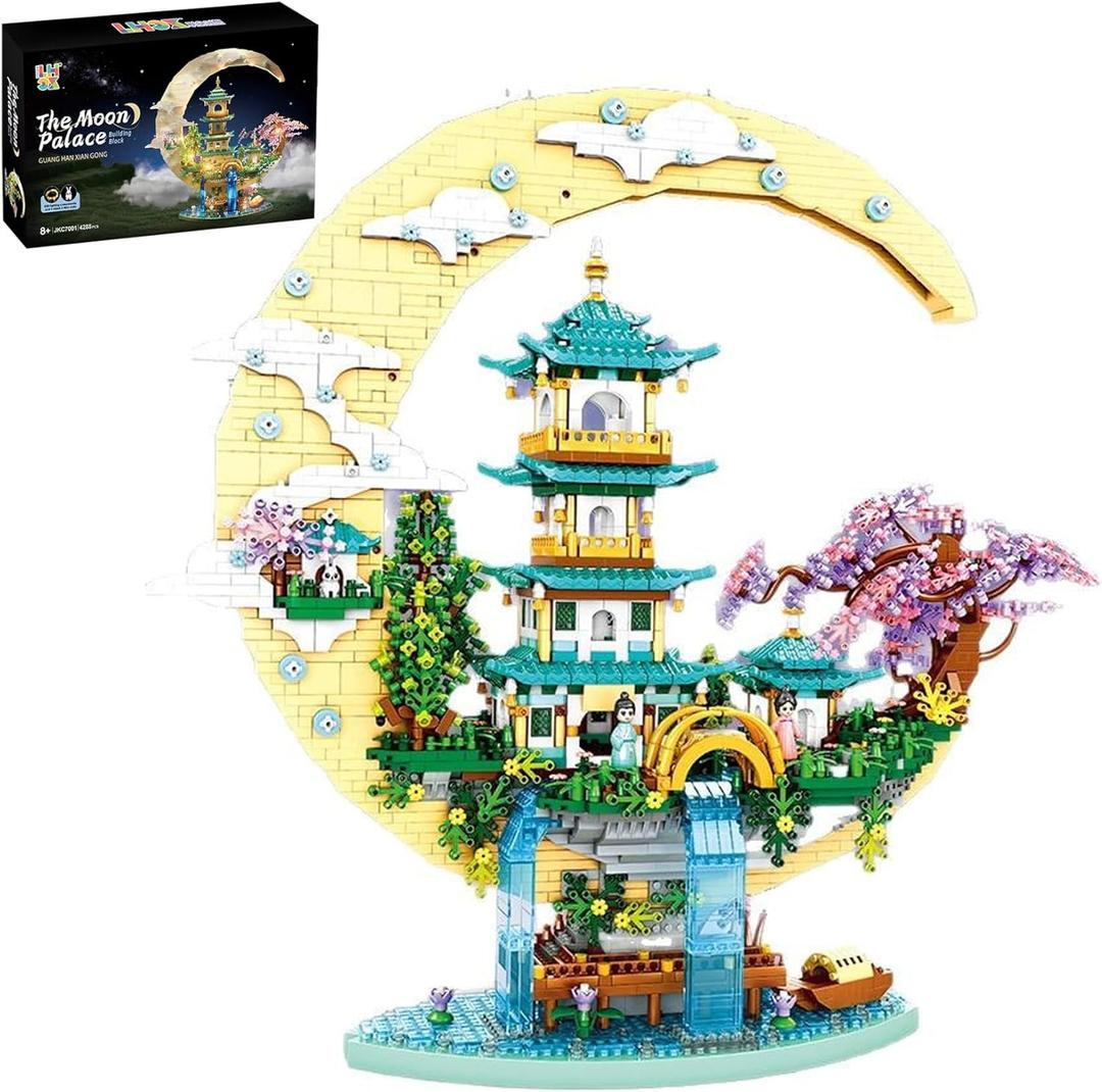 Wlcbomuoe Architecture Micro Building Blocks Set, Unique Creative DIY Architecture Model for Adults & Teens 14+, Creative Gift for Birthday & Christmas (Moon Palace)
