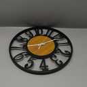 Large Wall Clock for Living Room Decor, 16 Inch Non Ticking Silent, Battery Operated Modern Vintage Oversized Wall Clock for Bedroom Kitchen (Light Brown - Arabic Numbers)