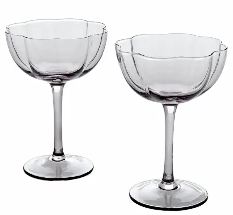 Gallery Tabletops  2 Piece Gray Couple Glass Set