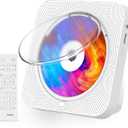 Portable CD Player with Speakers with Bluetooth Support Timed Portable CD Player with Headphones for Home Support CD FM USB SD AUX Kids for Gift White (white 2.0)