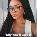 quickwig Senegalese Twist Long Braided Wig 26 Inches Square Knotless Twist Braided Wigs for Black Women Glueless Full Lace Braids Wigs Pre Plucked with Baby Hair Synthetic Twist Hair Black Color