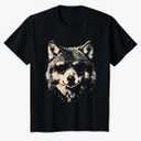 Funny Wolf Cool Rock and Roll Graphic T-Shirt. small youth