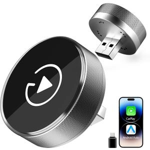 2-in-1 Wireless CarPlay Adapter for Apple iPhone & Android, Plug & Play, Auto Connection, No Latency, 2026 Upgarde Converts Wired Carplay Dongle to Wireless Car Play Adapter for iPhone iOS 10+