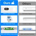 Motion Sensor Light Indoor with Battery Display,3000mAh Rechargeable Under Cabinet Lighting Magnetic Light Bar 300LM Battery Operated Closet Light Makeup Lights Stick On (White)