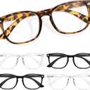CCVOO Reading Glasses for Women/Men, Eyeglasses, Blue Light Readers for Women/Men, Computer Eye Glasses, Cheaters (2 Black/ 2 Transparent/ 1 Turtle) +1.25