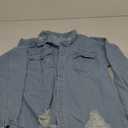 happlan Women's Ripped Distressed Casual Denim Jacket Jeans Coat Plus Size Oversize (Medium)