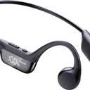 Bone Conduction Headphones Bluetooth 6.0 Earbuds, Open Ear Headphones with Dual Driver Sound, LED Display, IP67 for Sport / running, Dual Device Connection & Low-Latency Game Mode,12 Hours Playtime