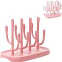 Pink Baby Bottle Drying Rack, Portable Bottle Holder for Baby Accessories