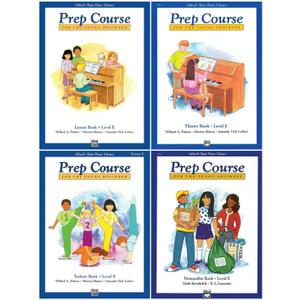 Alfred's Basic Piano Prep Course Level E Set (4 Books) - Lesson Book E, Theory Book E, Technic Book E, Notespeller Book E 9780739012758 9780739020241 9780739030608 9780739025000