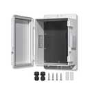 Outdoor Waterproof Electrical Junction Box, ABS Water Resistant Enclosure with Internal Mounting Panel & Hinged Cover (10,4" H* 7.3" L* 5.1" W)