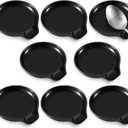 Irenare 8 Pcs Ceramic Spoon Rest for Stove Top 3.74 x 3.54 Inch Porcelain Spoon Holder Utensil Rest Dishwasher Safe Cradle for Home Kitchen Accessories (Black)