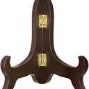 uxcell 5" Easel Plate Holder, Wooden Folding Display Stand Brown for Decorative Picture Frame