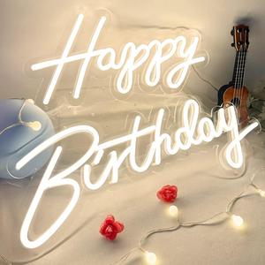 23" Happy Birthday Neon Sign Large - Happy Birthday Sign 12V - Happy Birthday Light Up Sign with Dimmable Switch - 2PCS Happy Birthday LED Sign for Backdrop, Party, Celebration, Decoration